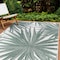 World Rug Gallery Tropical Leaves Nature Inspired Indoor/Outdoor Area Rug 5' x 7' Green 4030GREEN5X7 - alternate 1